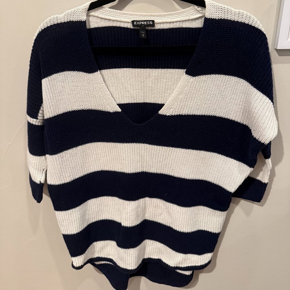 Blue and White Sweater, Express